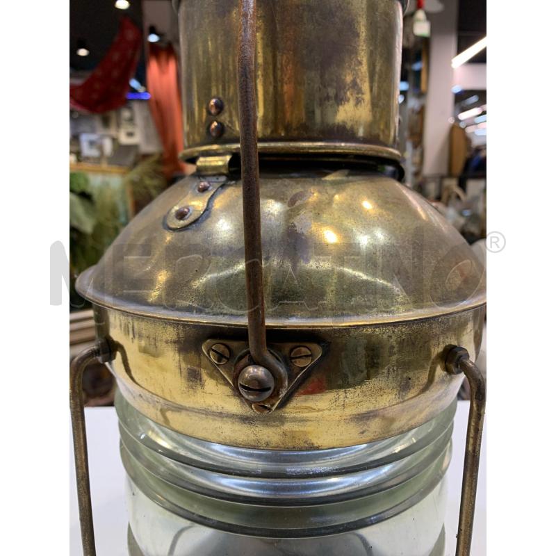 LAMPADA LANTERNA NAVALE OTTONE VETRO GRANDE | Mercatino dell'Usato Roma re di roma 2