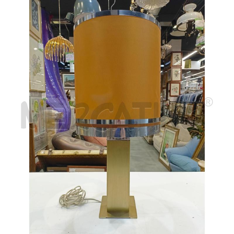 LAMPADA METALLO OTTONATA RETTANGOLARE PARALUME ARANCIO DEC METALLO SILVER | Mercatino dell'Usato Roma re di roma 1