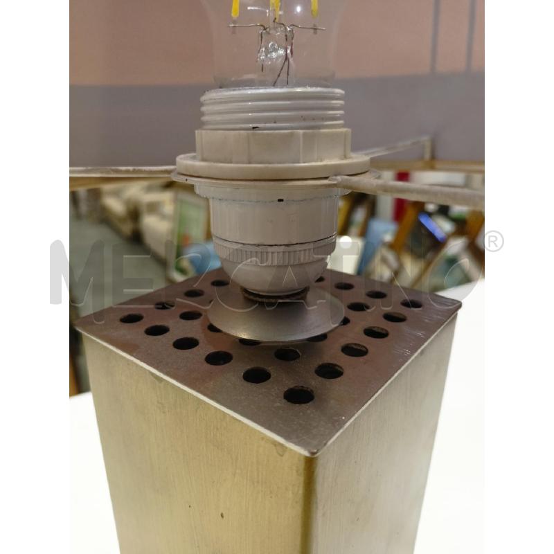 LAMPADA METALLO OTTONATA RETTANGOLARE PARALUME ARANCIO DEC METALLO SILVER | Mercatino dell'Usato Roma re di roma 5
