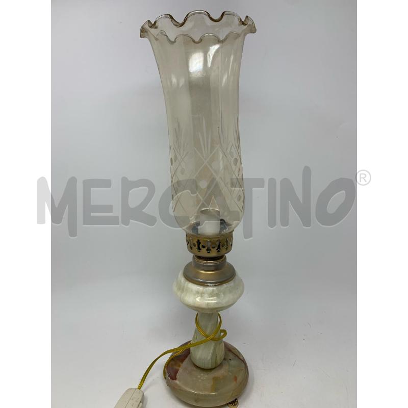 LAMPADA ONICE VERDE 3 PIEDINI ROTONDI ORO PARALLUME VETRO  | Mercatino dell'Usato Roma re di roma 1