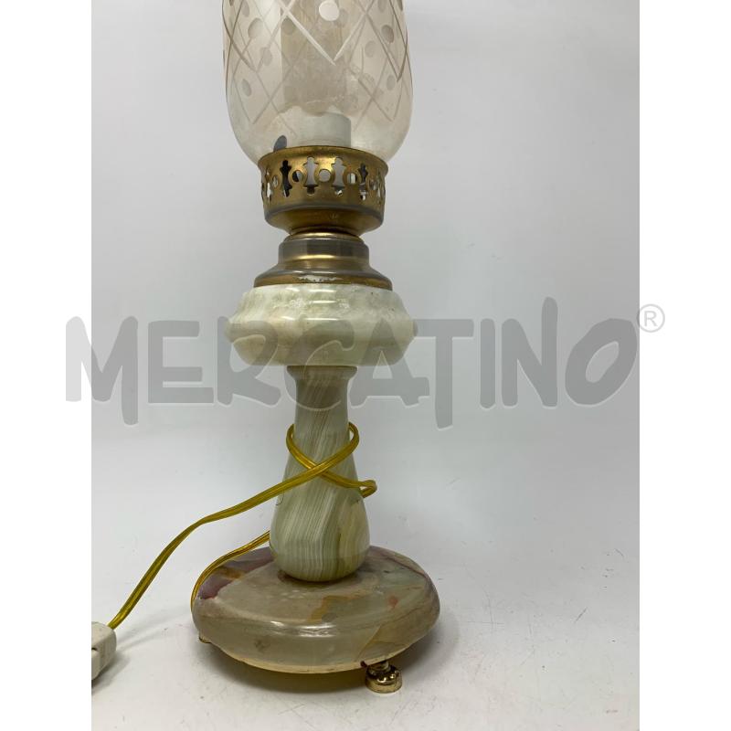 LAMPADA ONICE VERDE 3 PIEDINI ROTONDI ORO PARALLUME VETRO  | Mercatino dell'Usato Roma re di roma 2