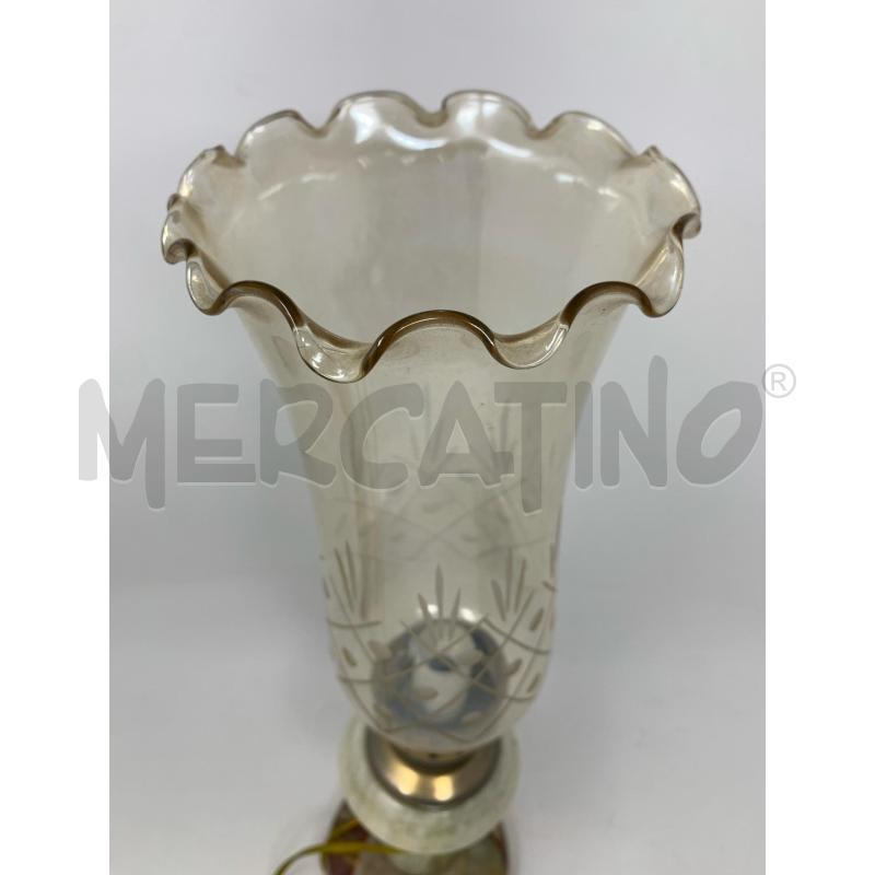LAMPADA ONICE VERDE 3 PIEDINI ROTONDI ORO PARALLUME VETRO  | Mercatino dell'Usato Roma re di roma 3