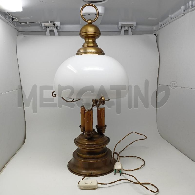 LAMPADA OTTONE 3 LUDI PARALUME VETRO BIANCO FUNGO | Mercatino dell'Usato Roma re di roma 1