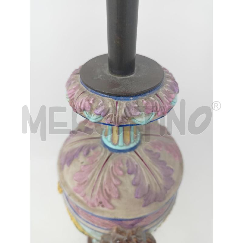 LAMPADA PORC ROSA AZZURRA DUE DAME BASE LEGNO  | Mercatino dell'Usato Roma re di roma 4