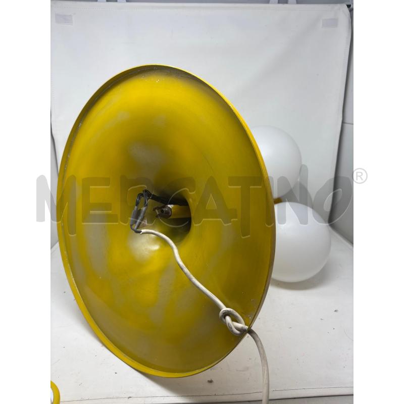 LAMPADA REGGIANI 4L. SFERE OPALINA SATINATA BASE METALLO GIALLO  | Mercatino dell'Usato Roma re di roma 4
