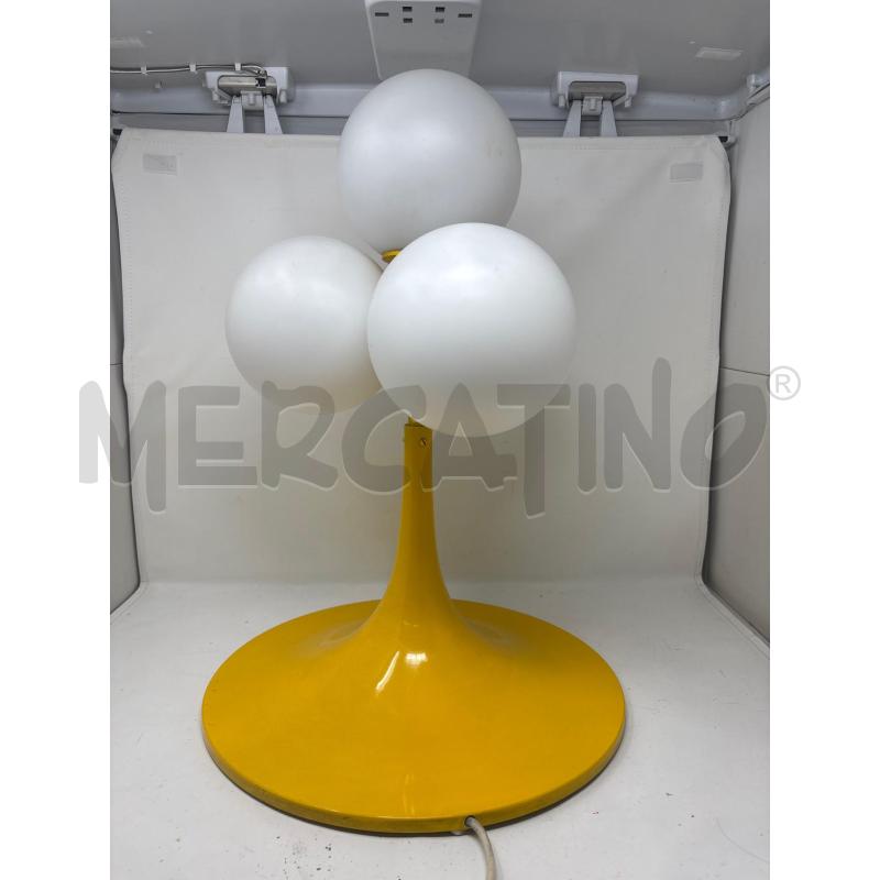 LAMPADA REGGIANI 4L. SFERE OPALINA SATINATA BASE METALLO GIALLO  | Mercatino dell'Usato Roma re di roma 5
