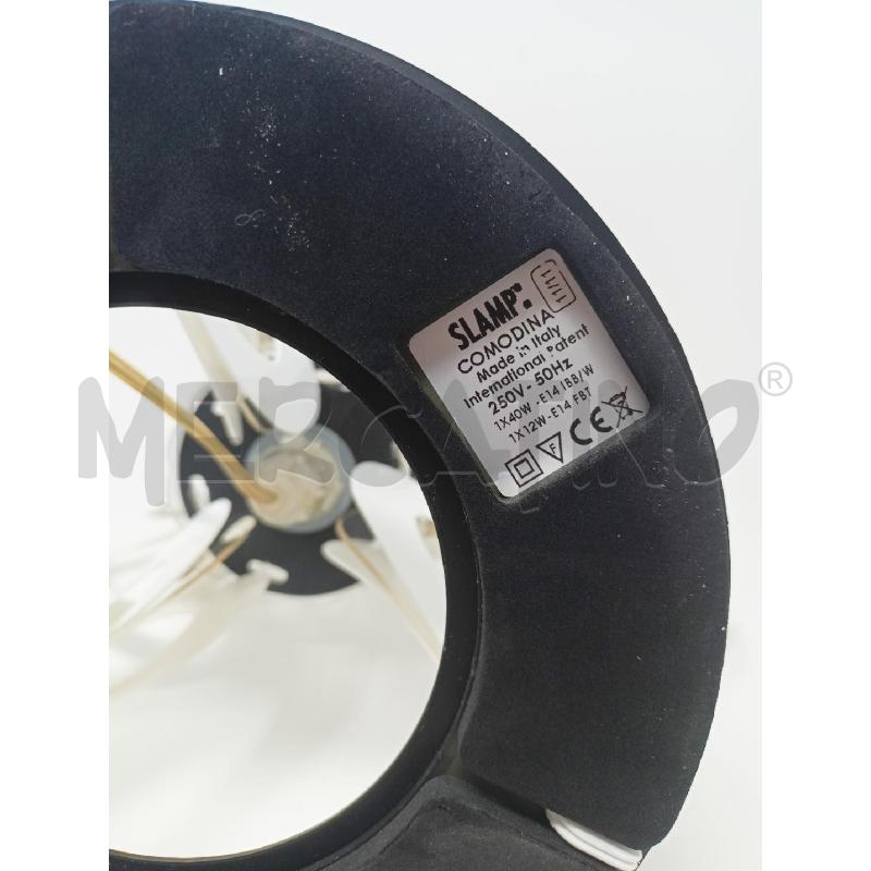 LAMPADA SLAMP BIANCA BASE CIRCOLARE INOX | Mercatino dell'Usato Roma re di roma 4