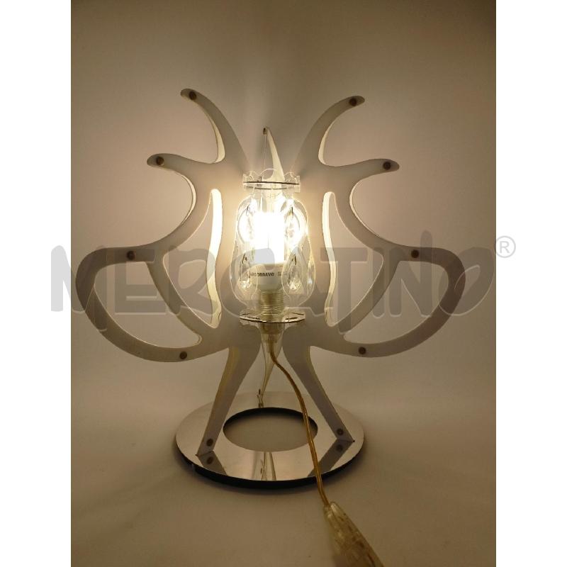 LAMPADA SLAMP BIANCA BASE CIRCOLARE INOX | Mercatino dell'Usato Roma re di roma 5