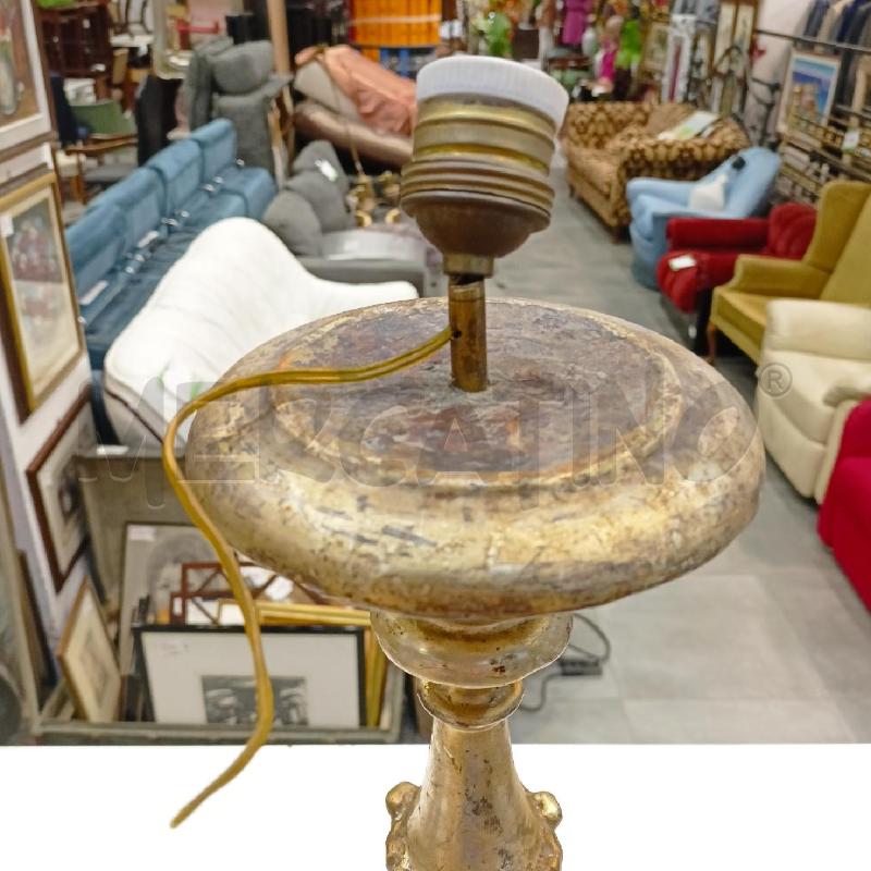 LAMPADA TORCIERE LEGNO DORATO MECCA EPOCA DIFETT | Mercatino dell'Usato Roma re di roma 4