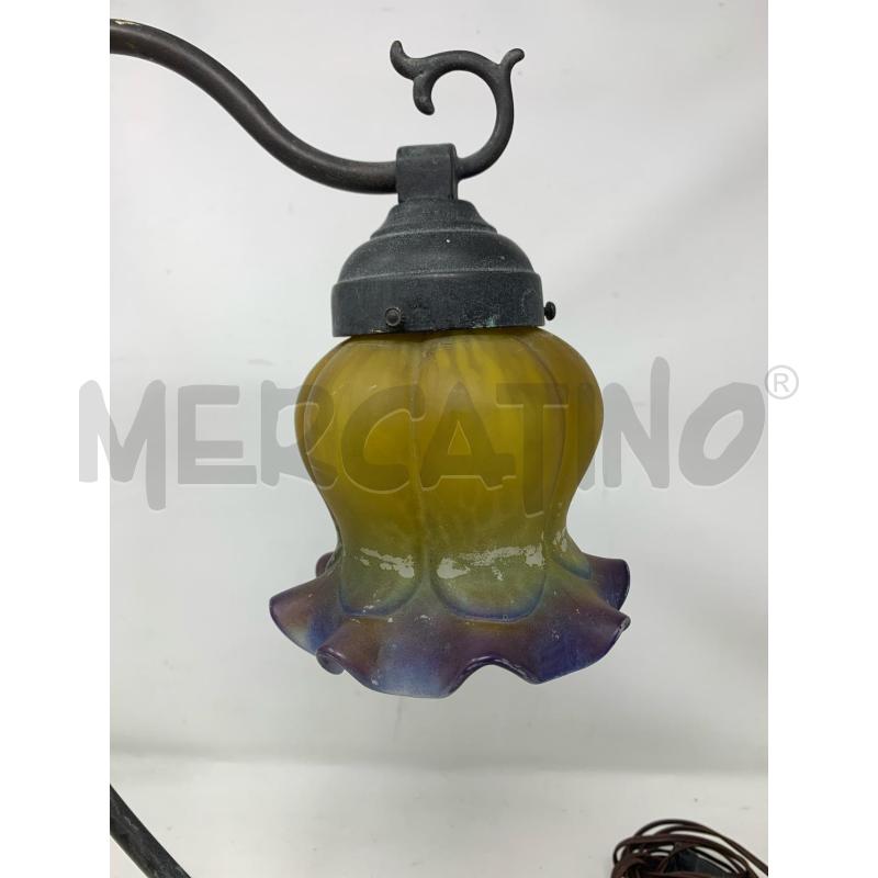 LAMPADA VENERE SDRAIATA CESTO UVA PARALLUME VETRO GIALLO VIOLA | Mercatino dell'Usato Roma re di roma 3