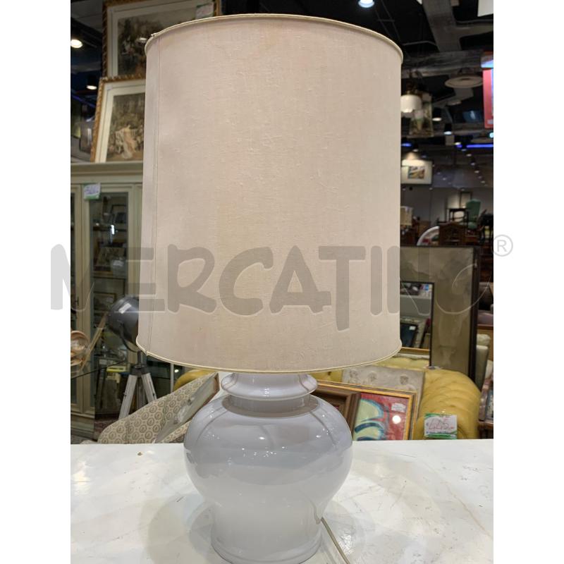 LAMPADA XERAMICA BOMBATA BIANCA PARALUME BIANCO RICAMATO A MANO | Mercatino dell'Usato Roma re di roma 4