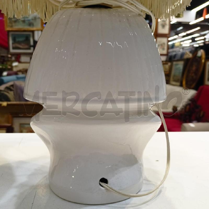LAMPADE COPPIA BASE CERAMICA TESTE FARAONE '60 BIANCO ORO | Mercatino dell'Usato Roma re di roma 3