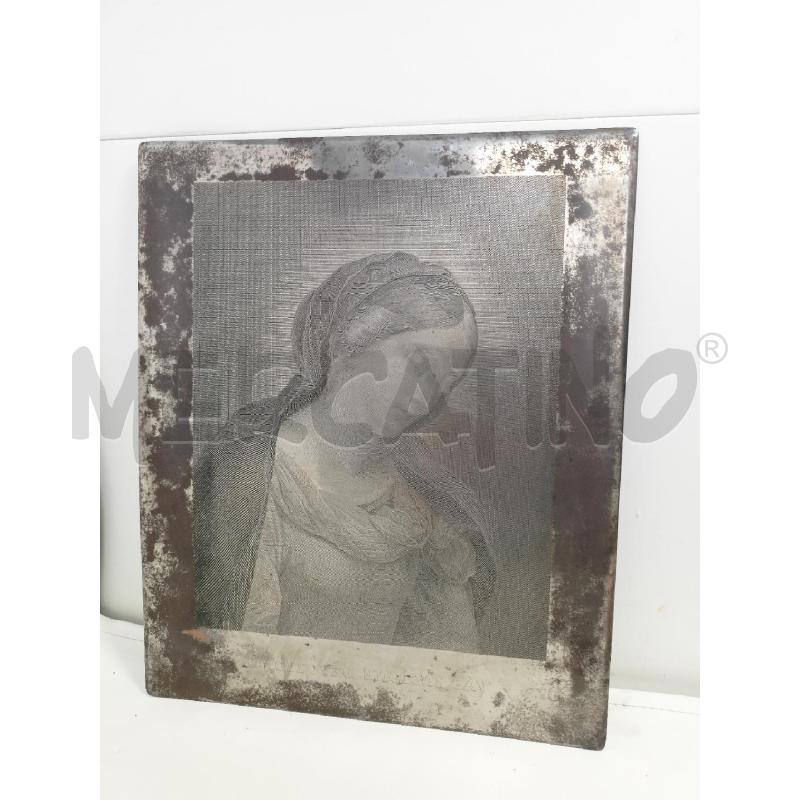 LASTRA DA INCISIONE RAME ARGENTATA MADONNA DEL DOLCI  | Mercatino dell'Usato Roma re di roma 1