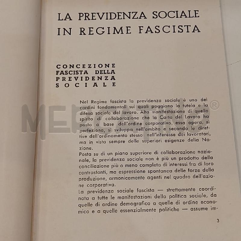 LA PREVIDENZA SOCIALE 1941 ISTITUTO NAZIONALE FASCISTA | Mercatino dell'Usato Roma re di roma 3