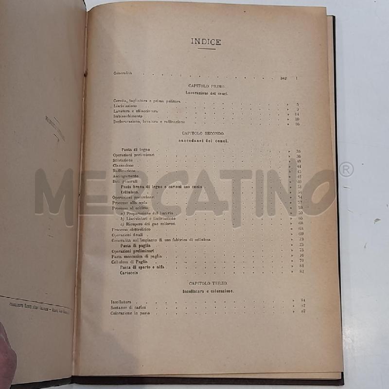 LEONZIO SARTORI FABBRICAZIONE DELLA CARTA TRATTATO GENERALE DELL'INGEGNERE | Mercatino dell'Usato Roma re di roma 2