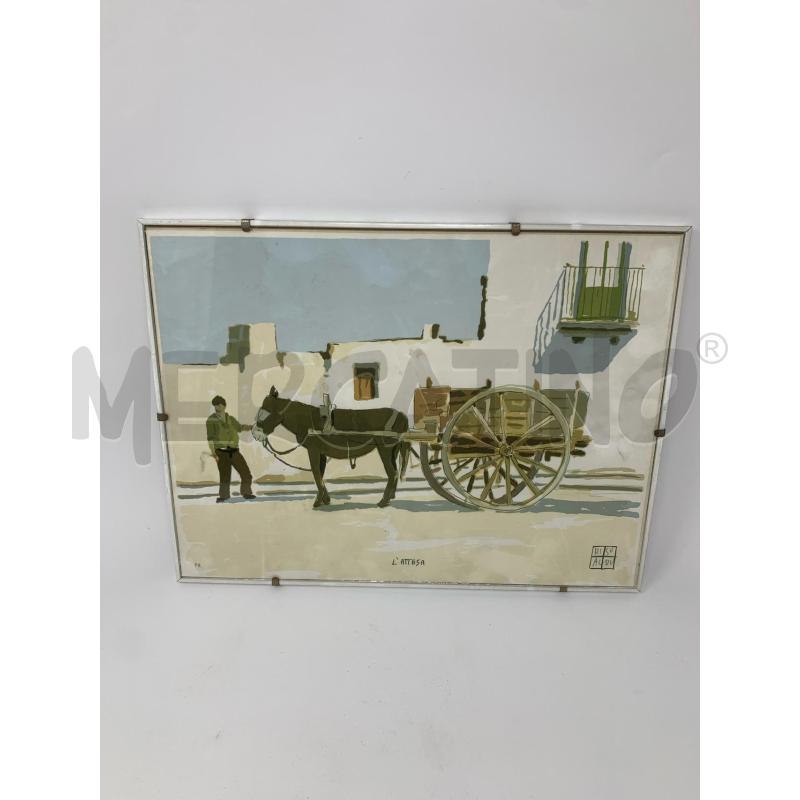 LITOGRAFIA L'ATTESA CAVALLO9 CARETTO UOMO | Mercatino dell'Usato Roma re di roma 4