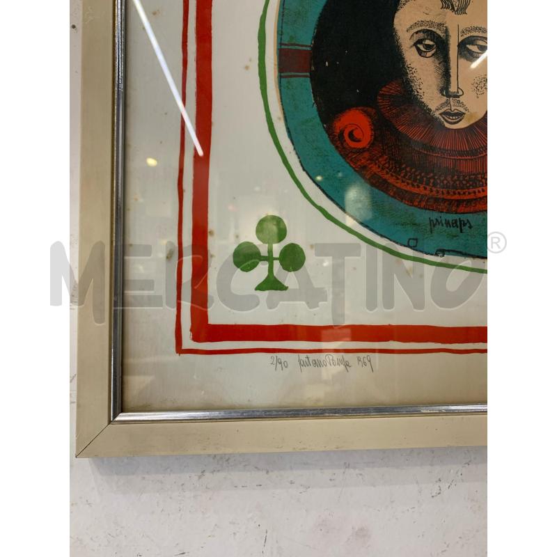 LITOGRAFIA MULTIPLO CARTA GIOCO 2 VOLTI OVALE VERDE | Mercatino dell'Usato Roma re di roma 3