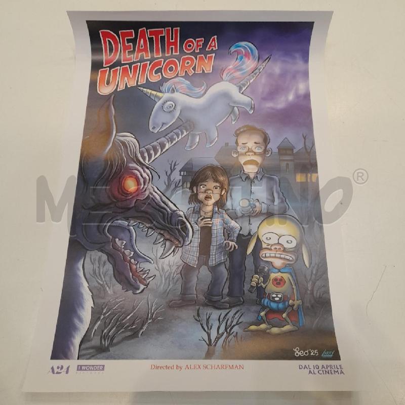 LOCANDINA CINEMA DEATH OF A UNICORN BY LEO ORTOLANI 30X42 CM | Mercatino dell'Usato Roma re di roma 1