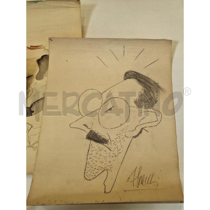 LOTTO 6 CARICATURE DAL SET DEL FILM MALOMBRA 1942  | Mercatino dell'Usato Roma re di roma 2