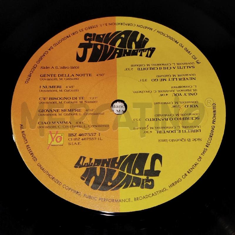 LP JOVANOTTI GIOVANI JOVANOTTI 1990 IBIZA RECORDS GATEFOLD | Mercatino dell'Usato Roma re di roma 5