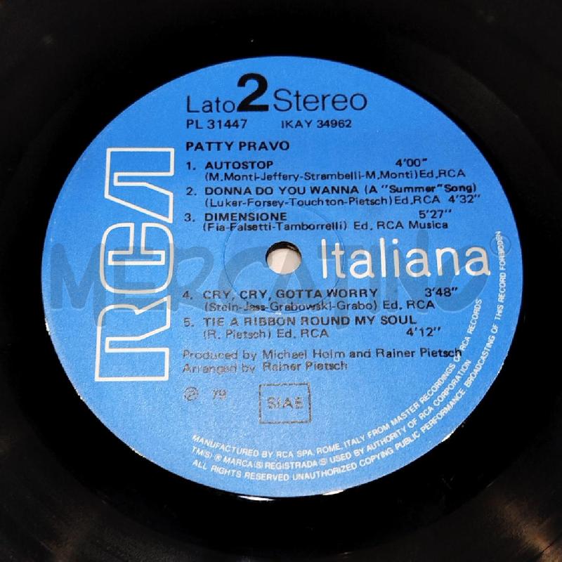LP PATTY PRAVO MUNICH ALBUM  | Mercatino dell'Usato Roma re di roma 5