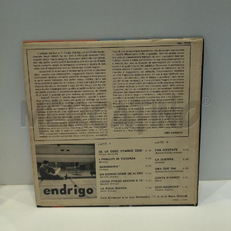 LP SERGIO ENDRIGO ALBUM OMONIMO 1963 RCA ITALIANA | Mercatino dell'Usato Roma re di roma 2