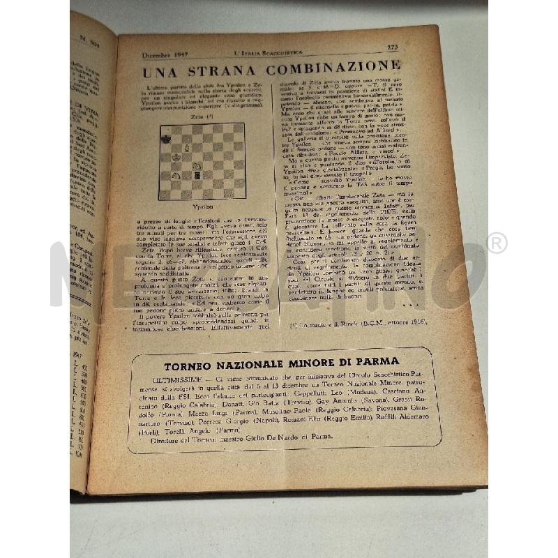 L'ITALIA SCACCHISTICA ANNATA COMPLETA 1947 | Mercatino dell'Usato Roma re di roma 5