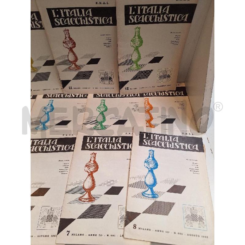 L'ITALIA SCACCHISTICA ANNATA COMPLETA 1962 | Mercatino dell'Usato Roma re di roma 3