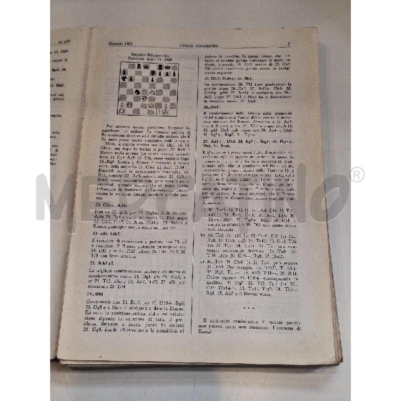 L'ITALIA SCACCHISTICA ANNATA COMPLETA 1962 | Mercatino dell'Usato Roma re di roma 5