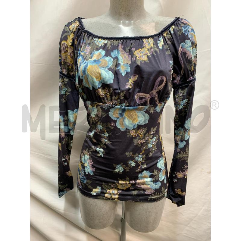 MAGLIA BLUMARINE GRIGIO FIORI COLORATI | Mercatino dell'Usato Roma re di roma 1