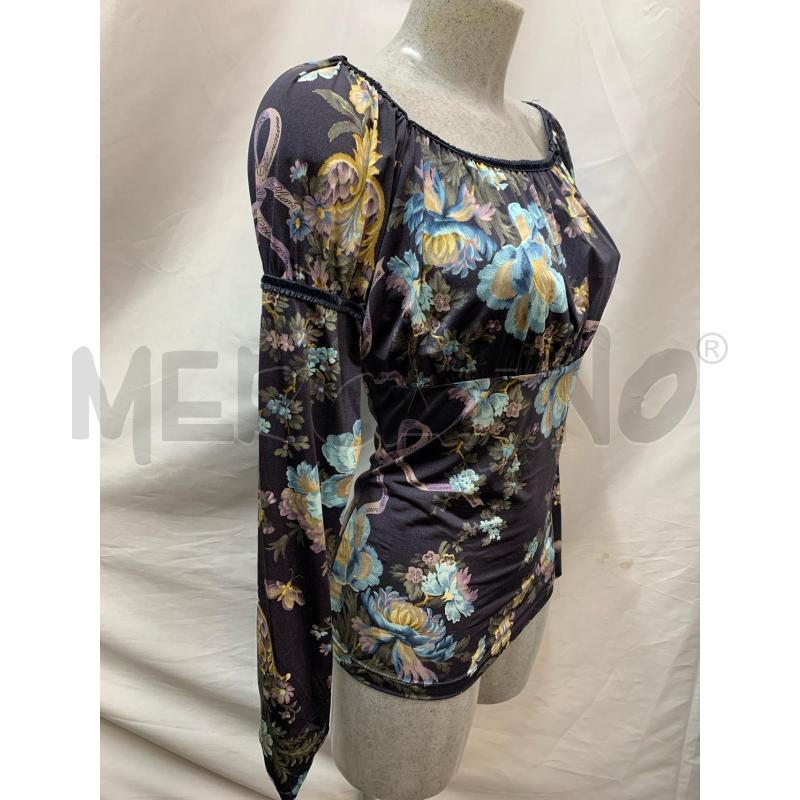 MAGLIA BLUMARINE GRIGIO FIORI COLORATI | Mercatino dell'Usato Roma re di roma 2