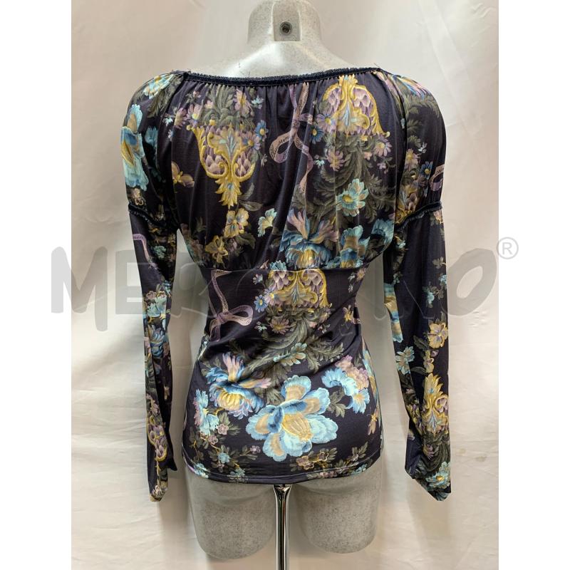 MAGLIA BLUMARINE GRIGIO FIORI COLORATI | Mercatino dell'Usato Roma re di roma 3