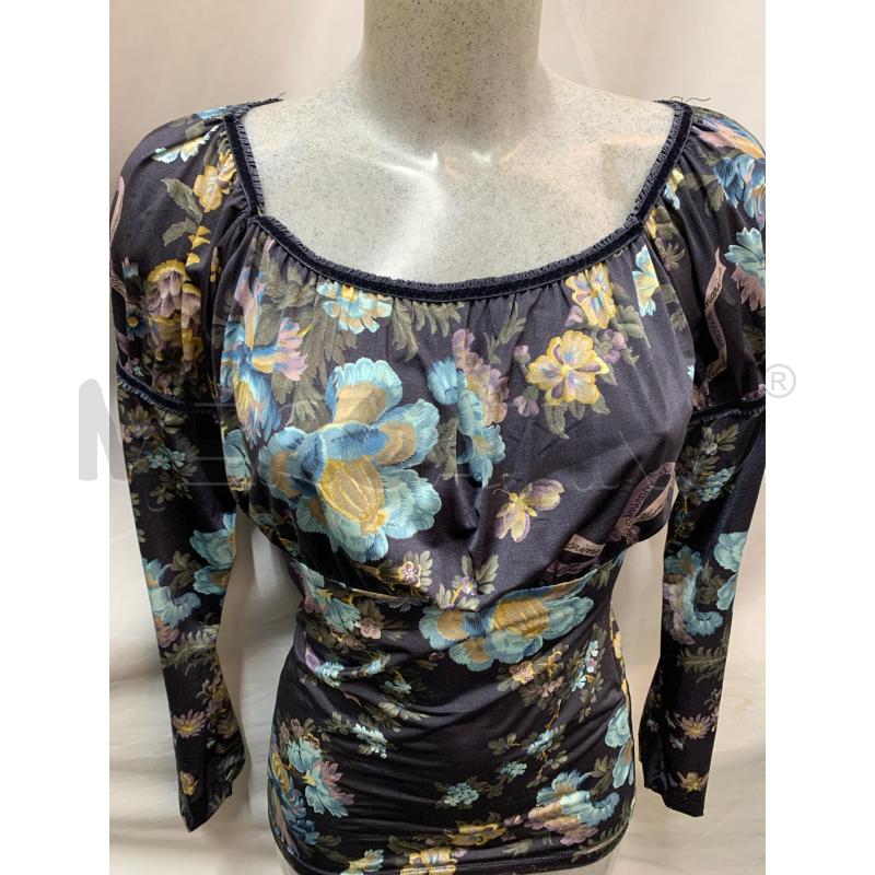 MAGLIA BLUMARINE GRIGIO FIORI COLORATI | Mercatino dell'Usato Roma re di roma 4