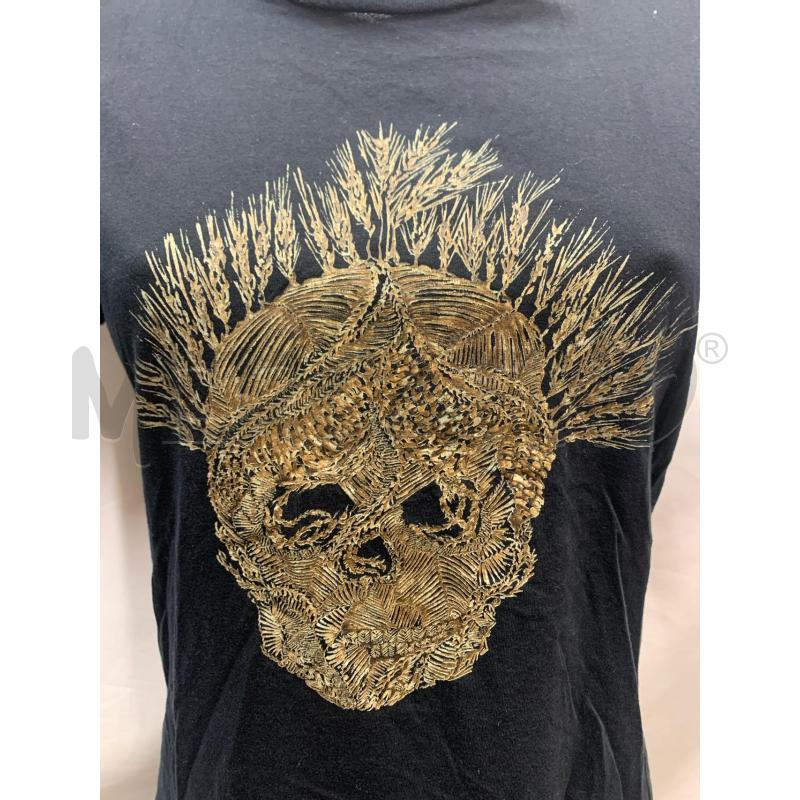 MAGLIA DONNA ALEXANDER MQUEEN NERA STAMPA TESCHIO BEIGE | Mercatino dell'Usato Roma re di roma 3