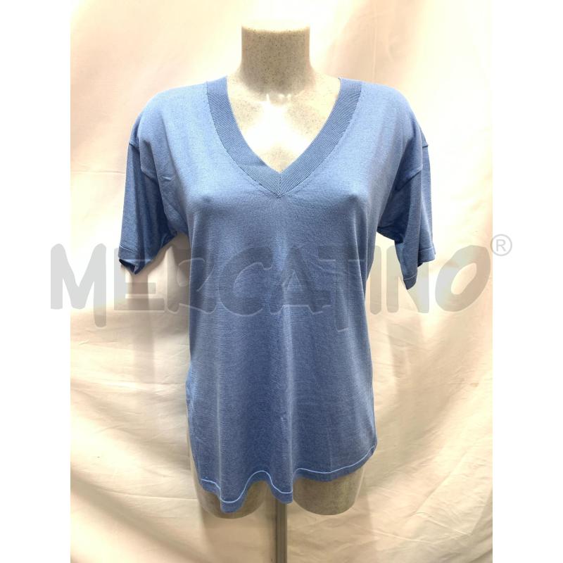 MAGLIA DONNA FALCONERI CERULEO SCOLLO V | Mercatino dell'Usato Roma re di roma 1