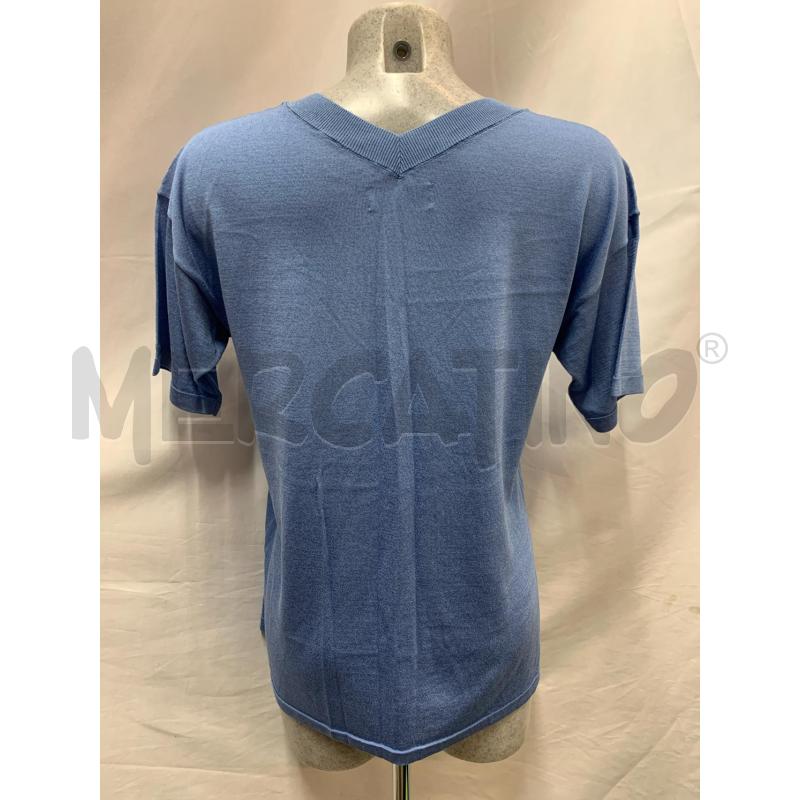 MAGLIA DONNA FALCONERI CERULEO SCOLLO V | Mercatino dell'Usato Roma re di roma 3