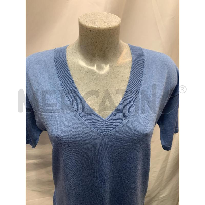 MAGLIA DONNA FALCONERI CERULEO SCOLLO V | Mercatino dell'Usato Roma re di roma 4