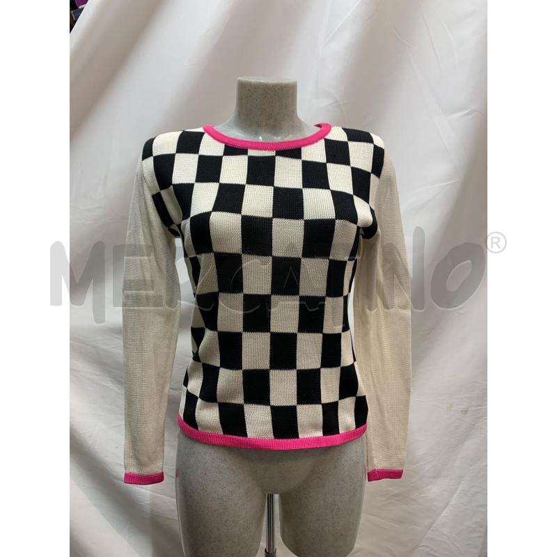 MAGLIA DONNA FENDI BIANC QUADRI NER BORD ROSA | Mercatino dell'Usato Roma re di roma 1