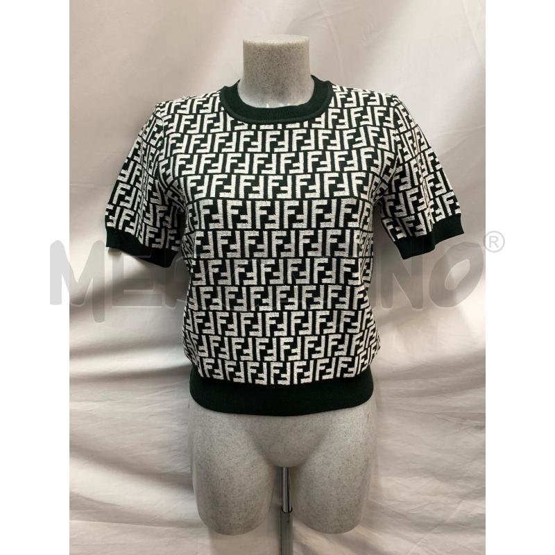 MAGLIA DONNA FENDI VERDE LOGO BIANC | Mercatino dell'Usato Roma re di roma 1