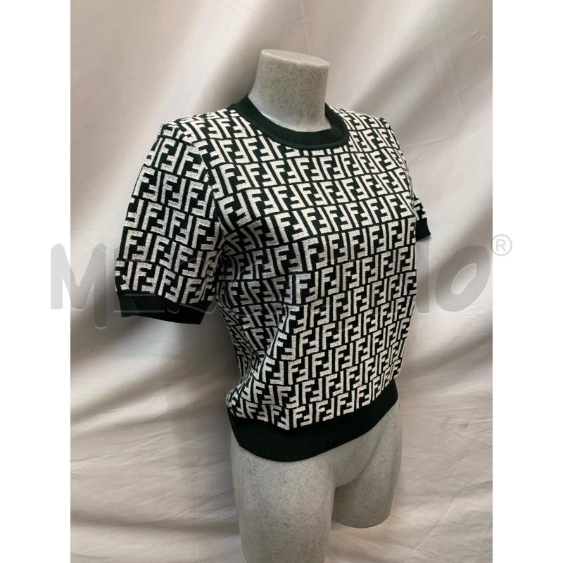 MAGLIA DONNA FENDI VERDE LOGO BIANC | Mercatino dell'Usato Roma re di roma 2
