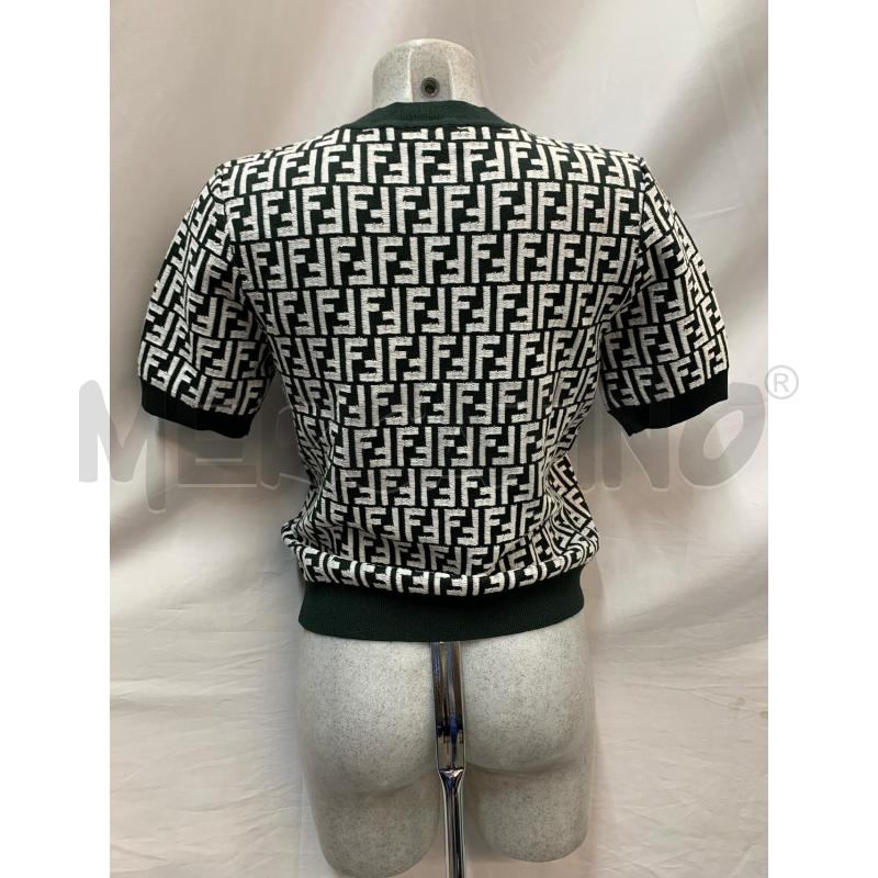 MAGLIA DONNA FENDI VERDE LOGO BIANC | Mercatino dell'Usato Roma re di roma 3