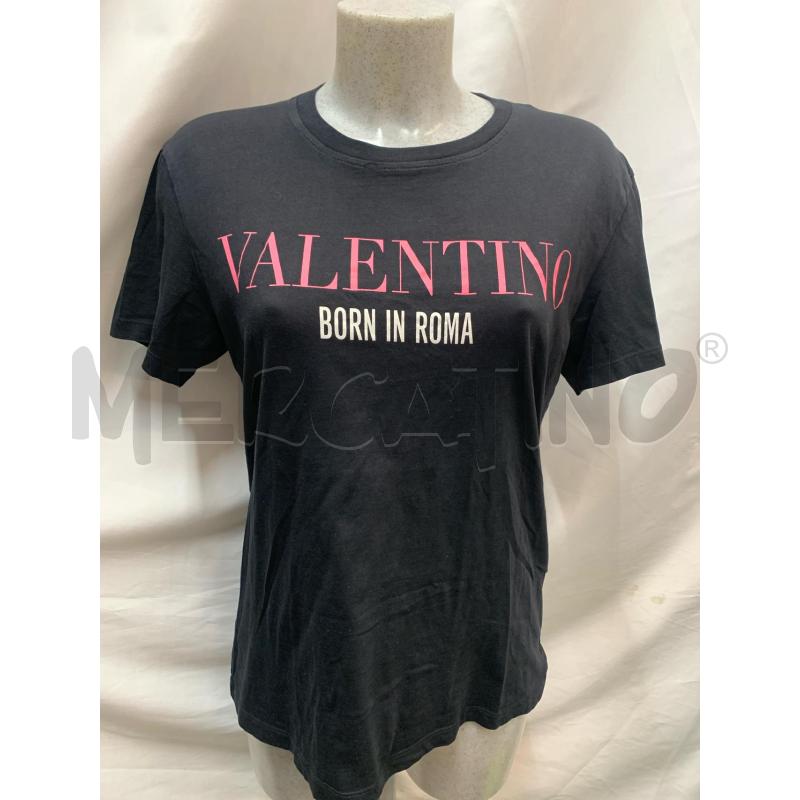 MAGLIA DONNA VALENTINO NERA LOGO ROSA BIANC | Mercatino dell'Usato Roma re di roma 1