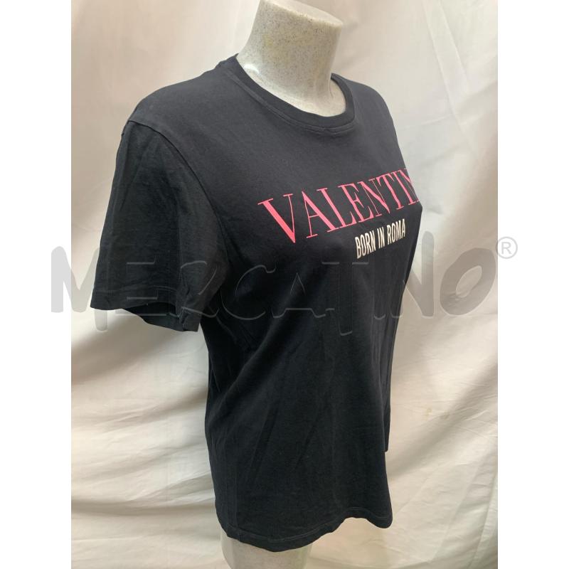 MAGLIA DONNA VALENTINO NERA LOGO ROSA BIANC | Mercatino dell'Usato Roma re di roma 2