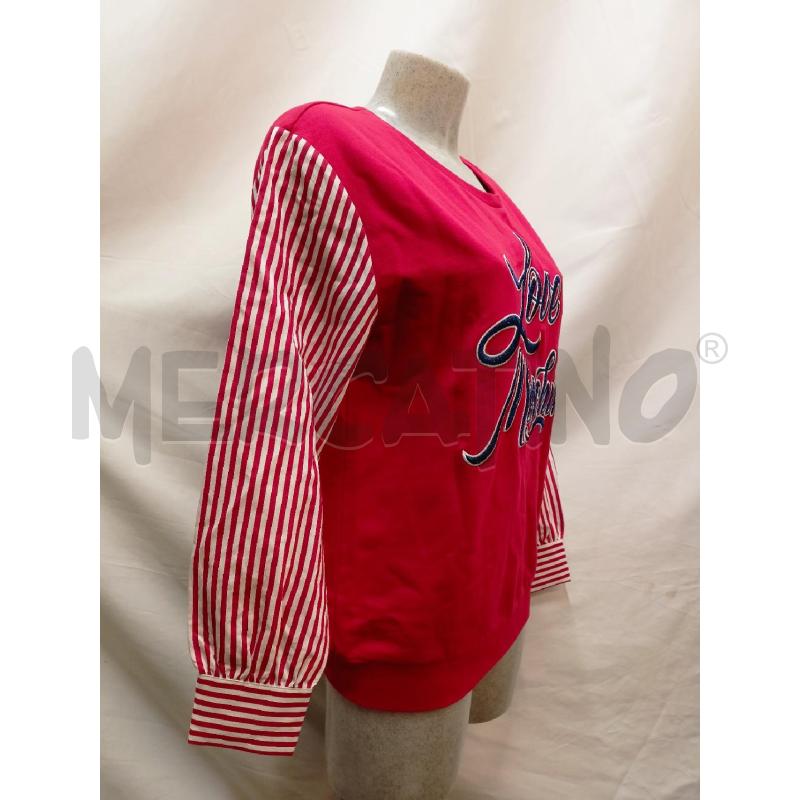 MAGLIA LOVE MOSCHINO ROSS SCRITTA BLUSLITTER MANICHE BIANCO ROSSO | Mercatino dell'Usato Roma re di roma 2