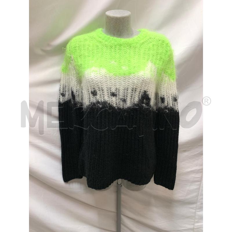 MAGLIA VALENTINO  MISTO LANA NERO VERDE LIME BIANCO  | Mercatino dell'Usato Roma re di roma 1