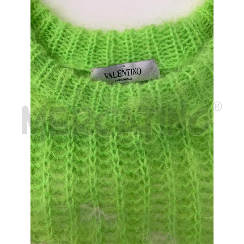 MAGLIA VALENTINO  MISTO LANA NERO VERDE LIME BIANCO  | Mercatino dell'Usato Roma re di roma 5