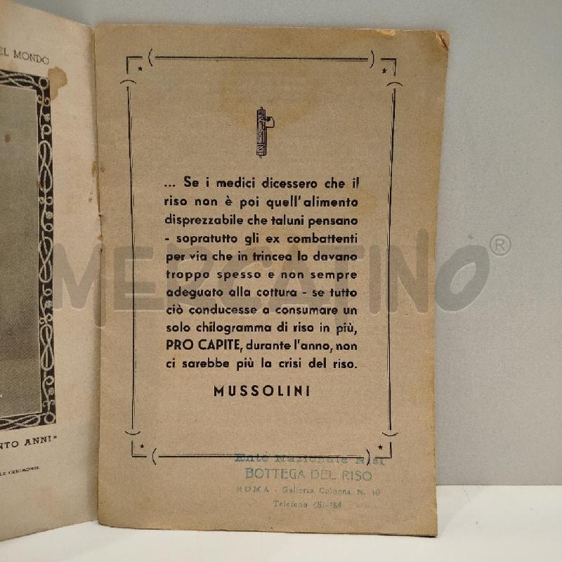 MANGIATE RISO 1933 OPUSCOLO ALIMENTAZIONE FASCISTA | Mercatino dell'Usato Roma re di roma 3