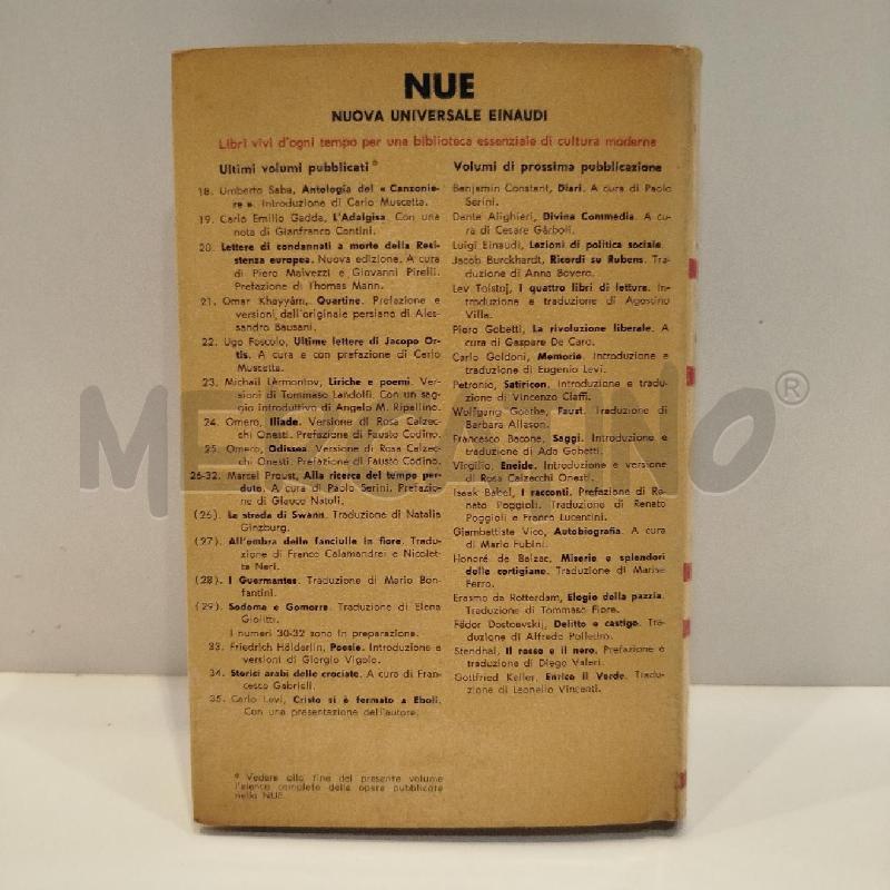 MARCEL PROUST SODOMA E GOMORRA 1963 EINAUDI PRIMA EDIZIONE | Mercatino dell'Usato Roma re di roma 2