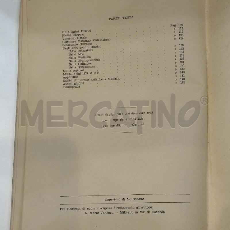 MARIO VENTURA STORIA DI MILITELLO IN VAL DI CATANIA  | Mercatino dell'Usato Roma re di roma 5