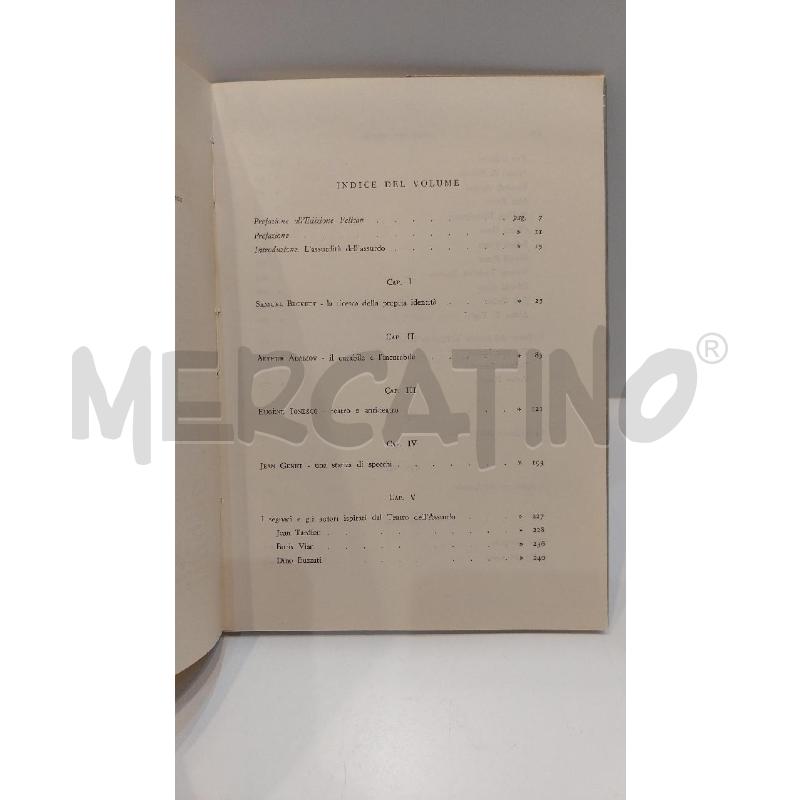 MARTIN ESSLIN IL TEATRO DELL'ASSURDO EDIZIONI ABETE 1975 | Mercatino dell'Usato Roma re di roma 5